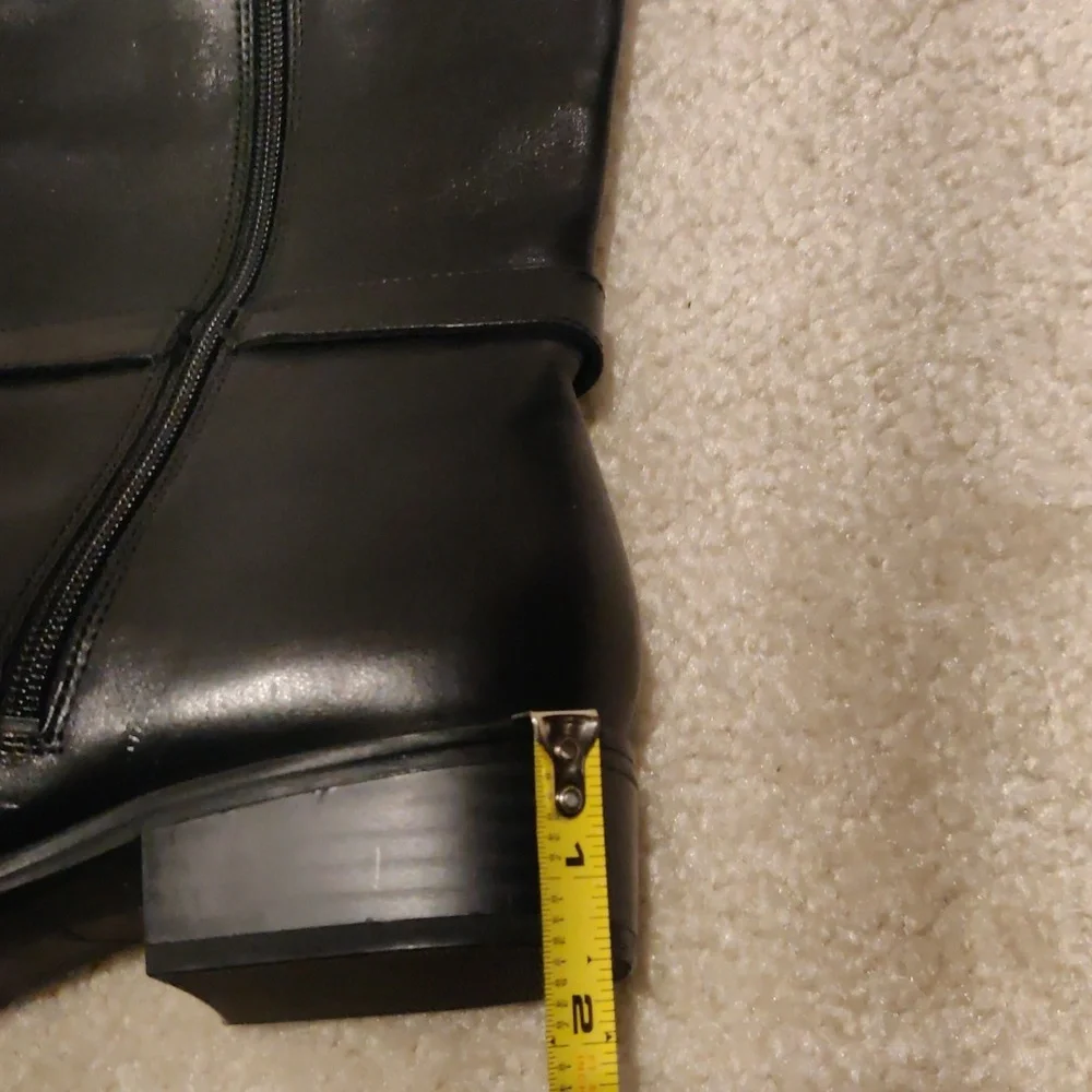 New!Lauren Ralph Lauren Makaila Riding Elegant Black Leather Boots Y2K Cottageco